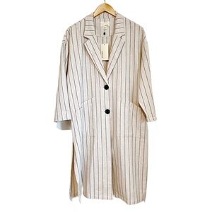 Linen/Cotton Longline Button Front Lightweight Coat from The Korner - Size Small